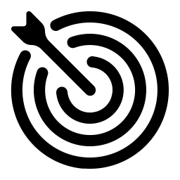 A dart in the bullseye of a target