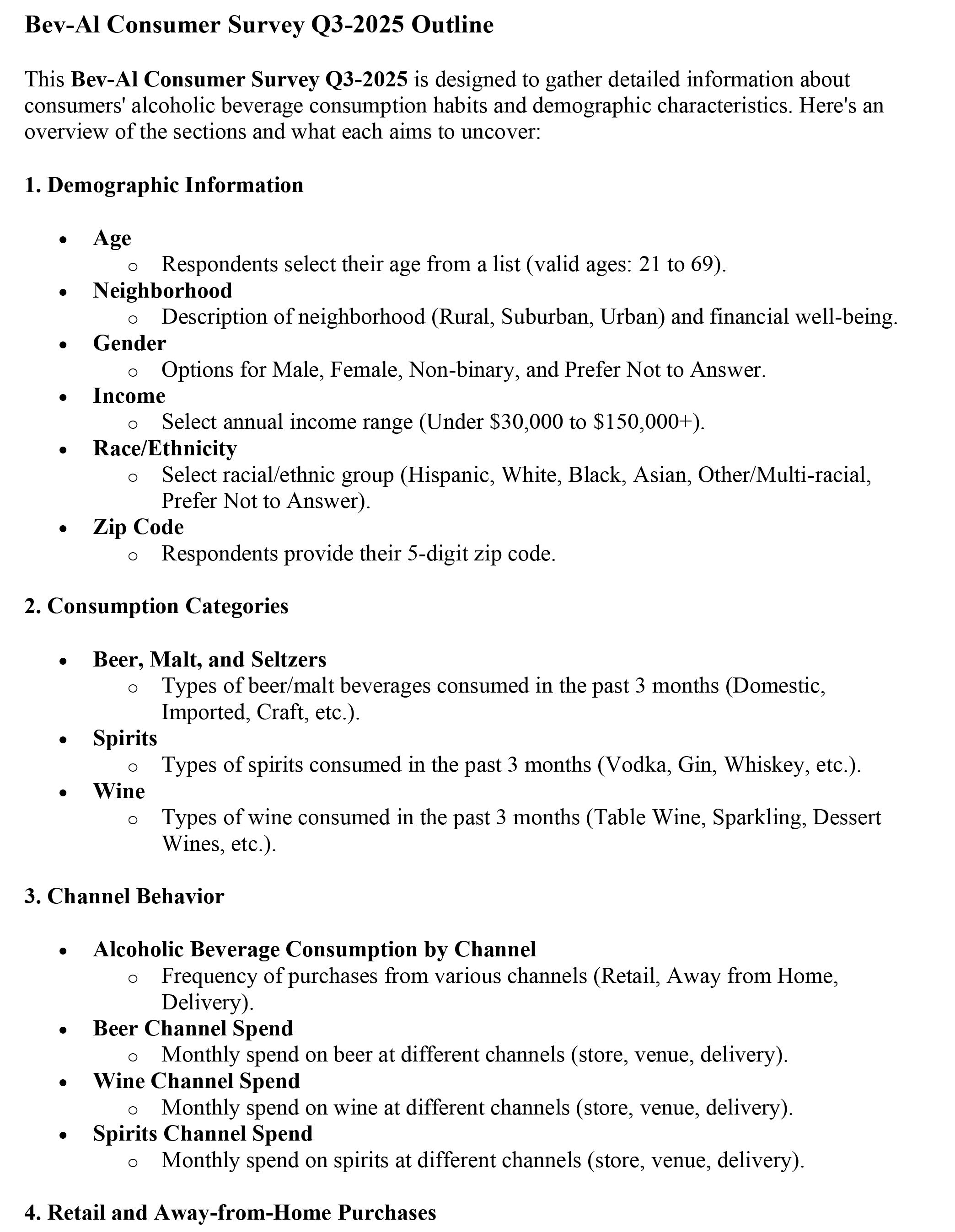 Bev-Al Consumer Survey, Q3-2025